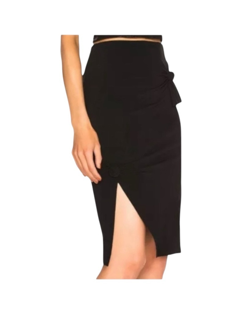 new Helmut Lang ♌︎ Slinky Sexy Knot Mini Skirt ♌︎ Black Stretch Jersey ♌︎ Large - Picture 8 of 16